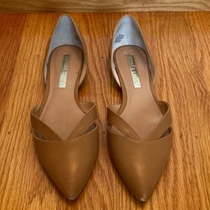 Light brown pointed, closed toe flat